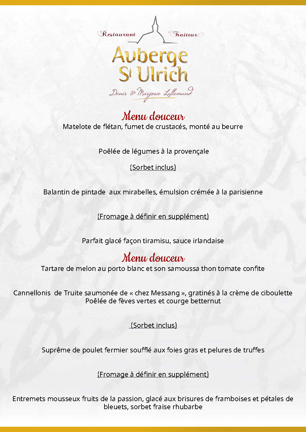 Traiteur Mariage Moselle Auberge StUlrich